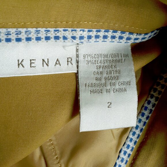 KENAR Pencil Skirt with Pokets and Back Slit in Ocre Yellow - Picture 12 of 16